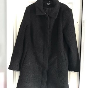 City Chic Women’s Plus Size Plush Lined Med/18 Black with Rose Gold buttons Coat